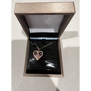 Heart Birthstone Necklace For Women- Opal Pink